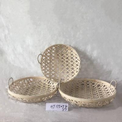 China Sustainable Tray Basket Bamboo Fruit Vegetable Basket for sale