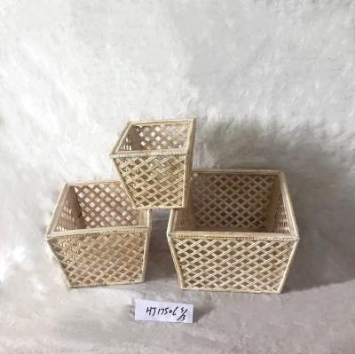 China Eco-Friendly Sustainable Cheap Square Bamboo Basket Flower Bamboo Basket for sale