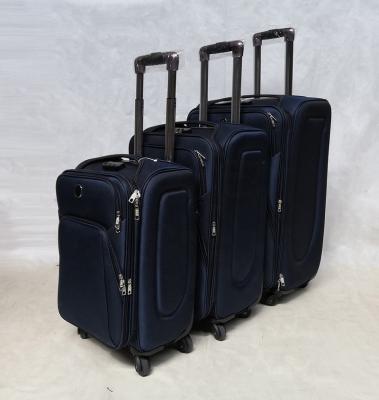 China Hot Selling Soft Trolley Luggage Mens Oxford Cloth Luggage Set of 3 for sale