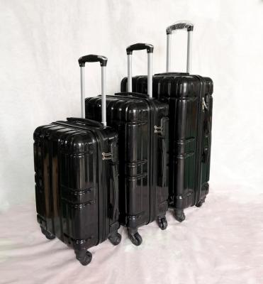 China Travel Hard Bottom ABS Shell Suitcase Wheel Black Luggage Trolley Bag for sale