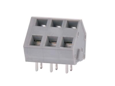 China 135Deg Double Row Wiring Screwless Terminal Block Grey For Secure Quick Connect for sale