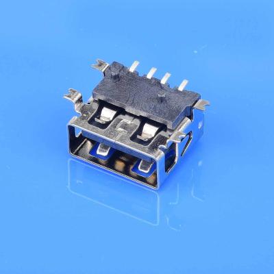 China USB 2.0 A Connector Reverse Tongue Piece Top Mount SMT Gold Plating for sale