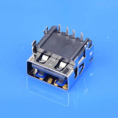 China SMT USB Connector Long Type DIP Black Receptacle Connector 2A 30V for sale