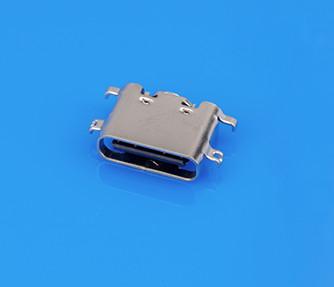 China Robust USB Type C Connector 16P 1.6mm Sink Board Type Receptacle Port for sale