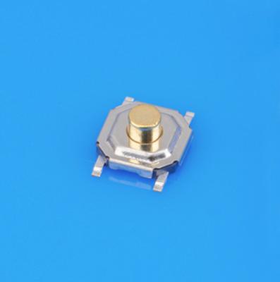 China 4*4*2.5H Brass Push Button Tact Switch 0.2mm 50mA 12VDC Momentary Action for sale