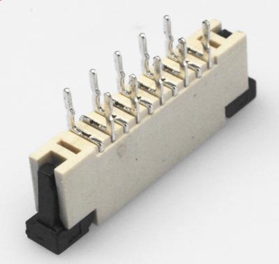 China 1.0mm Pitch Verticle DIP Termination FPC Connector with Lock H=2.5mm up to 35P for sale