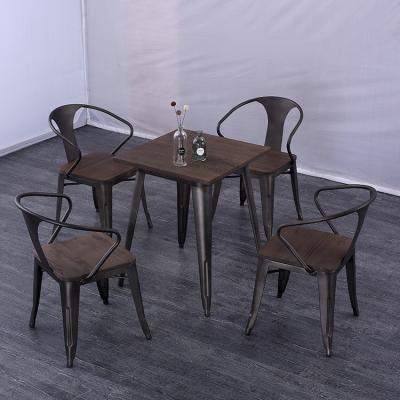 China (SP-CS-A) Traditional industrial used furniture coffee table restaurant sets and chairs sets metal for sale