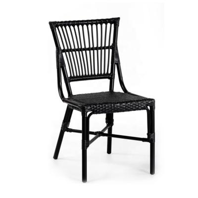 China (SP-OC318) Anti-Aging PE Rattan Outdoor Commercial Rope Woven Aluminumframe Black Patio Cafe Chair for sale