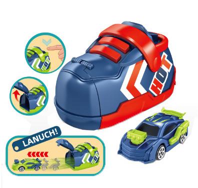 China Toy New Factory Price Catapult Racing Shoes Diecast Competitive Toys Catapult Car Set Racing Car for sale