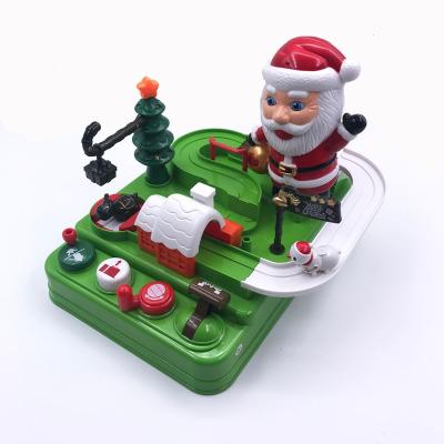 China Factory Price Christmas Electric Track Adventure Slide Light Music Electric Santa Puzzle Game for sale