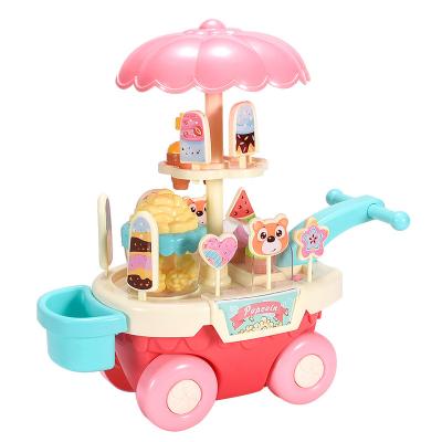 China MODEL TOY Children's Girl's House Ice Cream Candy Cart Electric Universal Music Light Toy for sale