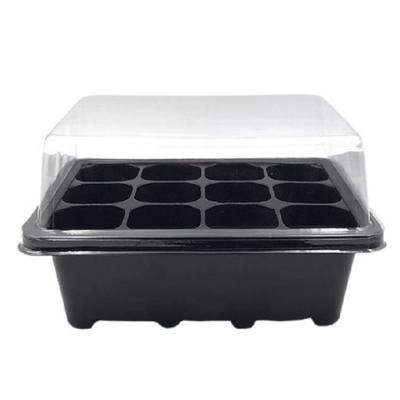 China Modern 12 Hole Seed Tray Black Color Nursery Trays for sale