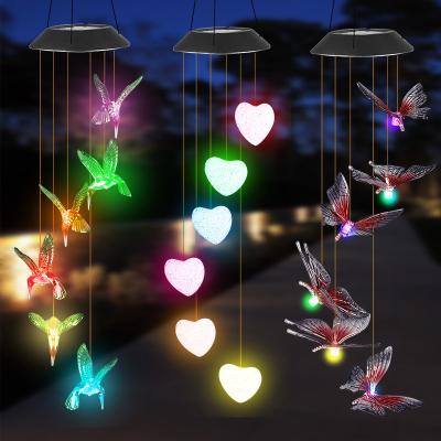 China Change Colors Solar Power Chime Color Changing Crystal Wind Chime Lamp LED Waterproof for Outdoor Patio Backyard for sale