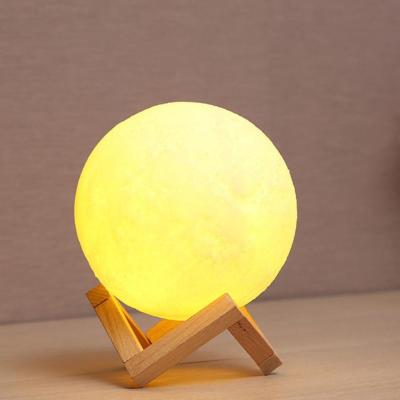 China Dropship 3D Printing Moon Lamp 20cm 18cm Smart Light Colorful 15cm Change Sensor Control USB Touch Led Night Light Home Decor Creative Gift for sale