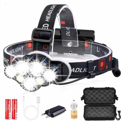 China Powerful Headlamp 40000lm USB Headlight 7 LED Headlight Lamp Waterproof Camping Rechargeable Headtorch for sale