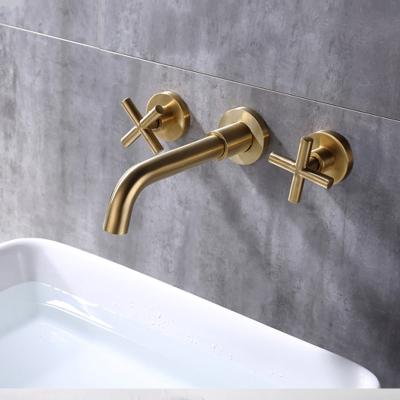 China Metered Faucets Gold Bathroom Sink Faucets Luxury Water Taps Basin Faucets Modern Brass Vanity Basin Mixers Tap Bathroom Sink Faucets for sale