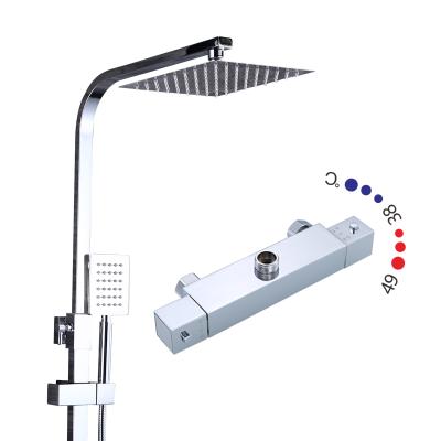 China Slide Bar Watermark Shower Set In Stainless Steel Faucet Wall Mounted Bathroom Taps Brass Kits Rainfall Showerset Mixer Faucet Set for sale