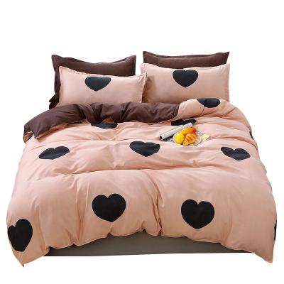 China Nondisposable E-commerce Stores Hot Sale Heart Shape Pink Cozy Sheet Sets Comforter Cover Bedding for sale