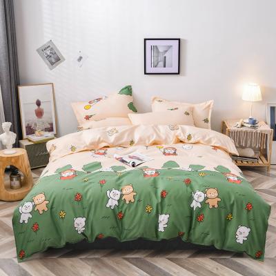 China Handsome Factory Nondisposable Childish Pattern China Polyester Fabric Bedspread Set Useful Sheets for sale