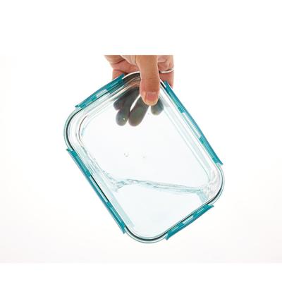 China Viable BPA Free Transparent Glass Container Glass Container Eco-friendly Food Storage Box For Meal Prep for sale