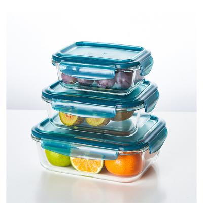 China Borosilicate Lunch Food Container Glass Meal Prep Sustainable Storage Container For Food Glass With Lid for sale