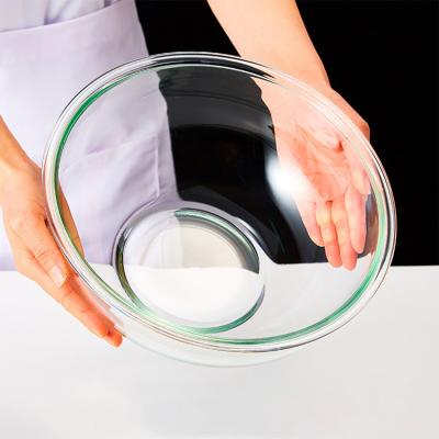 China Sustainable Fast Delivery Large Sizes 1500ml Clear Salad Bowl Easy To Clean Glass Fruit Salad Bowl for sale