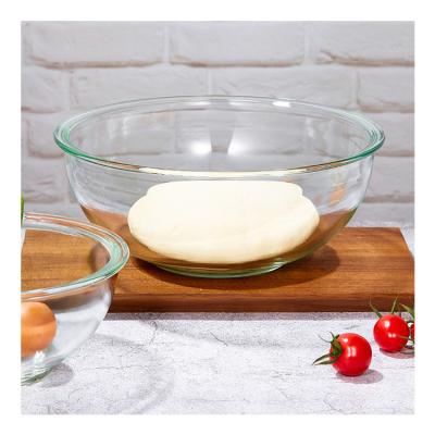 China High Quality Viable Heat Resistant Large Salad Glass Bowl Salad Food OEM Glass Mixing Bowls for sale