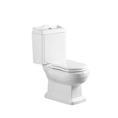 China Hot Selling Double-Flow Low Price Two Piece Toilet With Sink Bathroom Floor Porcelain for sale