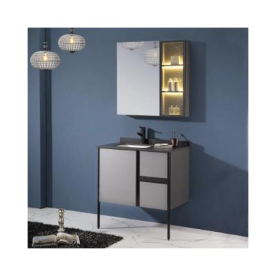 China China Supplier Modern Bathroom Cabinet Wholesale Paintless Wooden Gray With Bathroom Cabinet for sale