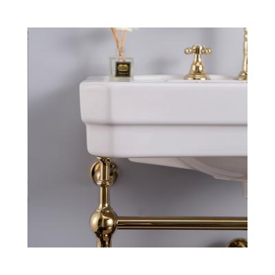 China High Quality Victorian Vintage Brass Bathroom Set Luxury Accessories With Bathroom Sink Rack for sale