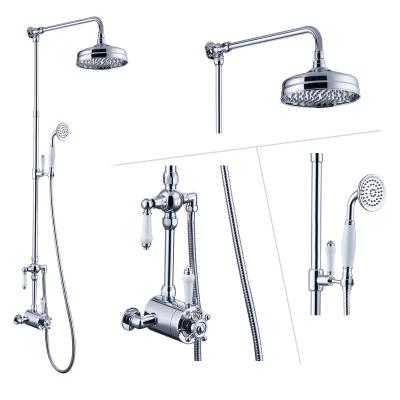 China With New Wall Mounted Brass Full-body Slide Bar Shower Set And Thermostatic Tub Shower Faucet for sale