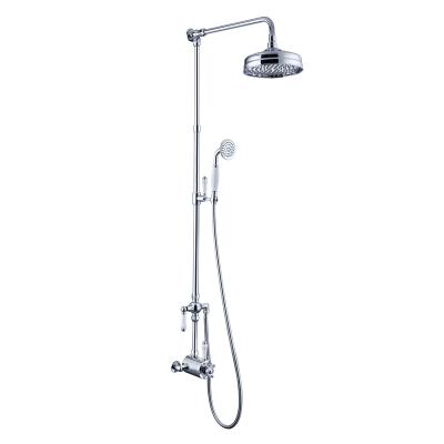 China With Sliding Bar Best Full Body Wall Mounted Brass Shower Set Thermostatic Bath Shower Faucet for sale