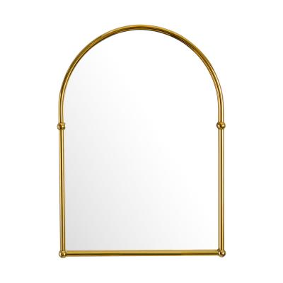 China Bright European High Quality Modern Brass Bathroom Mirror,Brass Mirror Frame Bathroom Mirror for sale