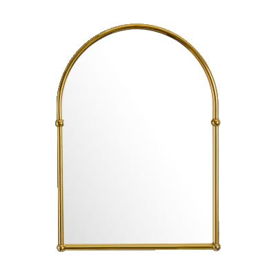 China European Best Quality Bright Modern Brass Led Bathroom Mirror With Brass Frame Bathroom Mirror for sale