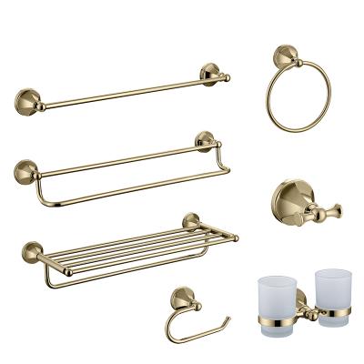 China China Supplier Wholesale Antique Luxury Bathroom Accessories Brass Hardware 6 Piece Set for sale