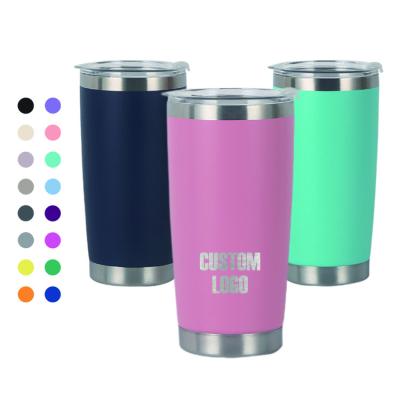 China 20oz Anti-Spill Double Wall Stainless Steel Cup Viable Custom Vacuum Insulated Tea Coffee Tumbler With Lid for sale