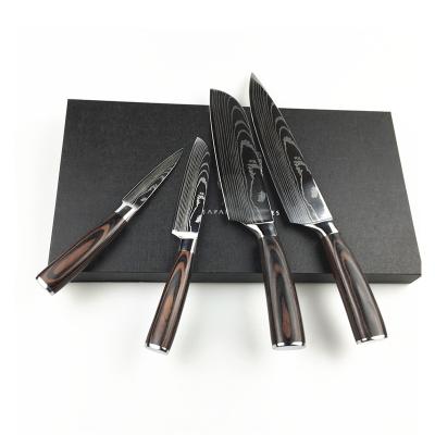 China Workable OEM Kitchen Knife Set In Gift Box Metal Block Knives 8pcs German Chefs Quality Professional Cutting Knives for sale