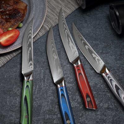 China New Viable Amazon OEM Customized Professional Logo AUS10 Damascus Blades With Handle Group Of Ten Kitchen Knives Steak Knives Sale Chef Knife for sale