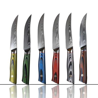 China 2021 Viable OEM Wholesale Manufacturers Logo Damascus Steel Kitchen Chef Knife With Multiple Color Handles Full Flavor Chefs Knives for sale