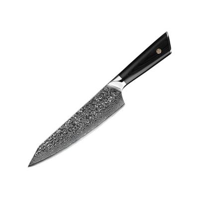 China Viable Chinese Professional Custom Logo 8 Inch Cut Bone German Damascus Black Handle Kitchen Knives Forged Hot Chef Knife VG10 for sale