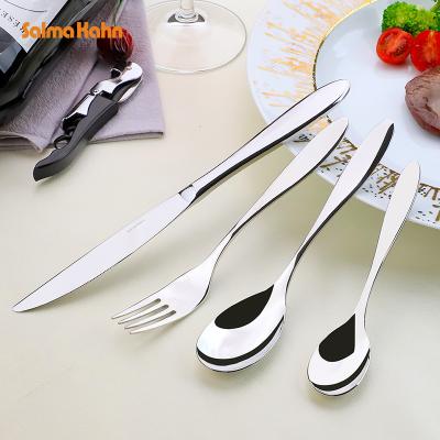 China Sustainable Manufacturers OEM Hand Forged Korea Products Designer Dinner Cutlery Set Customized Silver 18/10 Stainless Steel Flatware Sets for sale