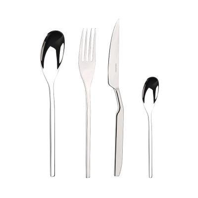 China Wholesale OEM New Viable Logo Style Vintage Cutlery Set To Wedding Home Spoon And Fork 18/10 Stainless Steel Flatware 4 Pcs Sets for sale