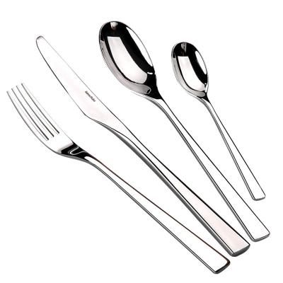 China Amazon Sustainable Hotel Supplies Cheap Modern Silver Luxury Restaurant Stainless Steel Flatware Set Restaurant Cutlery 4 Pcs Set Table Spoon Set for sale