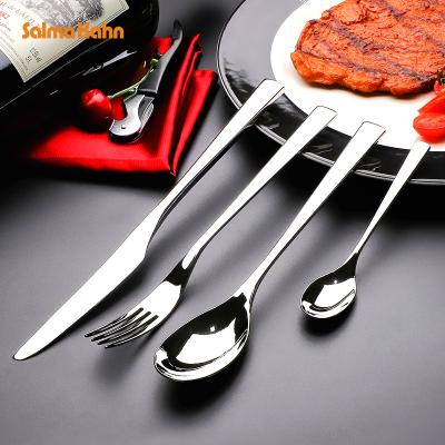 China Salma Kahn 18/10 Viable Luxury Wedding Stainless Steel Fork Knife Fork Set Royal Single Spoon For Hotel Cultery Home Flatware Sets for sale