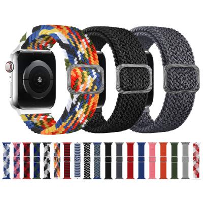 China 2020 ShanHai Fabric Braided Solo Loop Fabric Nylon Strap For Apple Watch Elastic Band Strap For iWatch 4 3 Series 6 Se 5 for sale