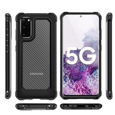 China ShanHai Anti-drop Carbon Fiber PC+TPU Phone Cover For Samsung Galaxy S20 5G Case S20 Ultra S20Plus Case Anti-drop Business Shell for sale