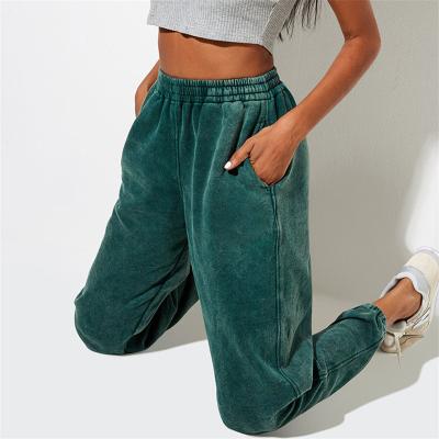 China Autumn Acid Washed Workout Training Hot Jogger Pants Logo High Waist Running Custom Anti-pilling High Waist Anti-pilling for sale