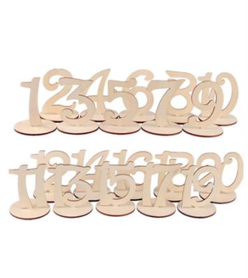 China European Wooden Restaurant Table Number With Stand Wedding Restaurant Decoration for sale