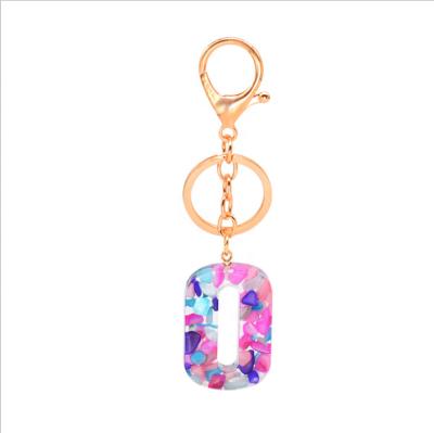 China Hot Sale 0-9 Number Gift Acrylic Resin Cute Pendant Crystals Keychain Key Chain For Girls Car Keys for sale