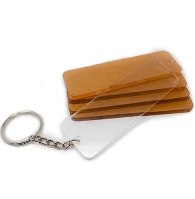 China Hot Sale Custom 10 Gift Wraps Rectangles Acrylic Transparent Key Chain Blanks For Diy Projects And Crafts for sale